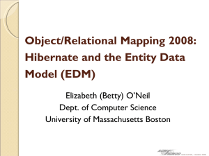 Object/Relational Mapping 2008: Hibernate and the Entity Data Model (EDM) Elizabeth (Betty) O’Neil