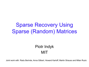 Sparse Recovery Using Sparse (Random) Matrices