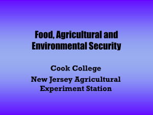 Food, Agriculture and Environmental Security