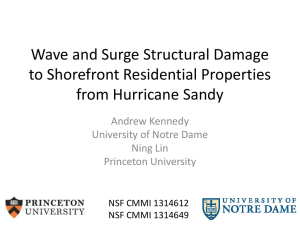 Wave and Surge Structural Damage to Shorefront Residential Properties from Hurricane Sandy