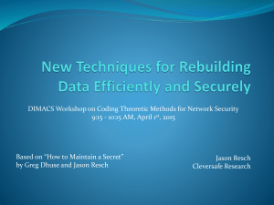 New Techniques for Rebuilding Data Efficiently and Securely