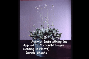 SLIDES: Activist data mining (as applied to Carbon: Nitrogen Sensing Plants)