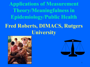 Applications of Measurement Theory/Meaningfulness in Epidemiology/Public Health