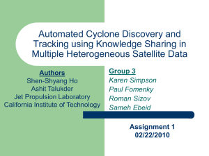 Automated Cyclone Discovery and Tracking using Knowledge Sharing in Multiple Heterogeneous Satellite Data