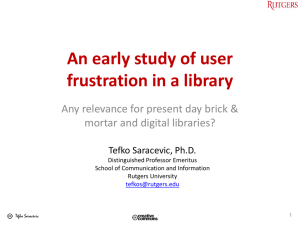 An early study of user frustration in a library