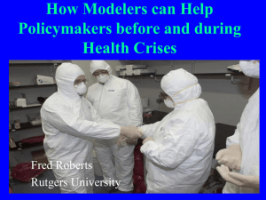 How Modelers can Help Policymakers before and during Health Crises (The Case of TOPOFF 3)