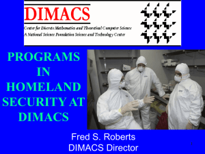 Homeland Security Research at DIMACS