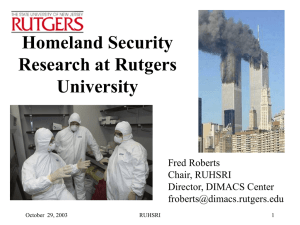 Overview of Homeland Security Research at Rutgers