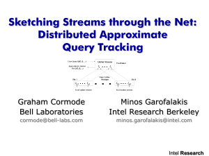 Sketching Streams through the Net: Distributed Approximate Query Tracking Graham Cormode