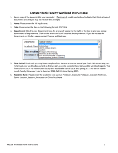 Lecturer Faculty Workload Instructions