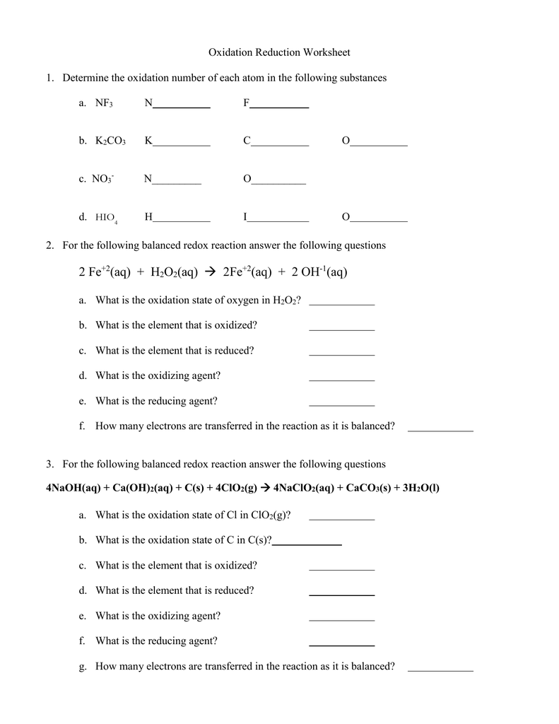 oxidation-reduction-worksheet-answers