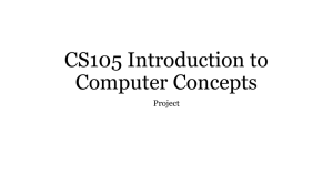 CS105 Introduction to Computer Concepts Project