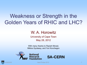 Weakness or Strength in the Golden Years of RHIC and LHC?