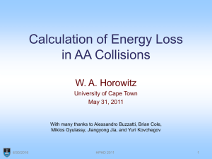 Calculation of Energy Loss in AA Collisions