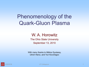 Phenomenology of the Quark-Gluon Plasma W. A. Horowitz The Ohio State University