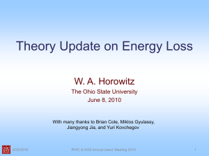 Theory Update on Energy Loss