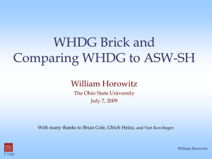 WHDG Brick and Comparing WHDG to ASW-SH