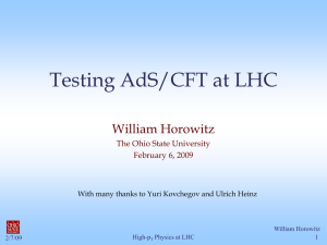 Testing AdS/CFT at LHC
