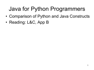 Java for Python Programmers • Comparison of Python and Java Constructs 1