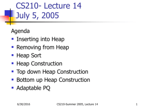 CS210- Lecture 14 July 5, 2005 