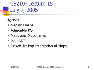 CS210- Lecture 15 July 7, 2005  Agenda