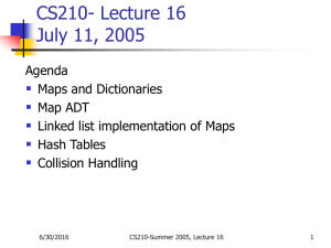 CS210- Lecture 16 July 11, 2005  Agenda