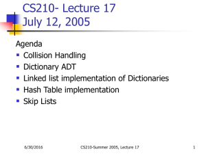 CS210- Lecture 17 July 12, 2005 