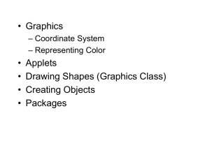 • Graphics • Applets • Drawing Shapes (Graphics Class) • Creating Objects