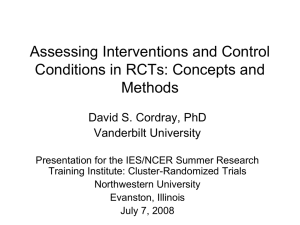 Assessing Interventions and Control Conditions in RCTs: Concepts and Methods