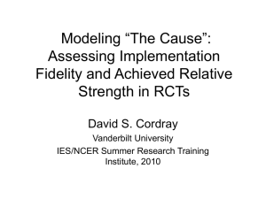 Modeling “The Cause”: Assessing Implementation Fidelity and Achieved Relative Strength in RCTs