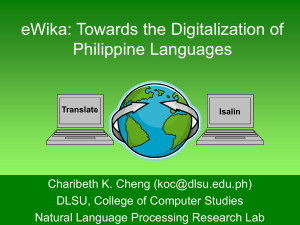 e-Wika: Philippine Connectivity through Language (ppt)