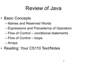 Review of Java Language and Object-Oriented Programming