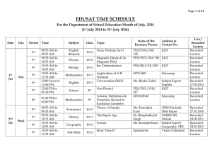 EDUSAT TIME SCHEDULE (1 July 2014 to 31