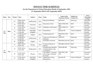 EDUSAT TIME SCHEDULE (1 September 2013 to 30