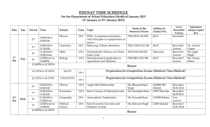 EDUSAT TIME SCHEDULE (1 January to 31