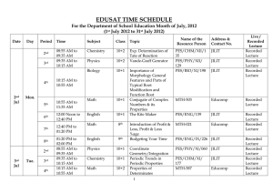 Edusat Time Schedule July-2012