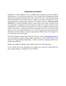 Expression of Interest for School e-Governance Project