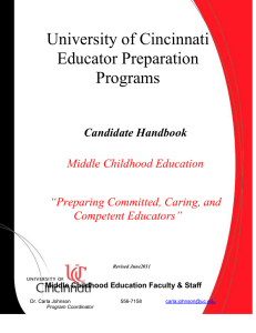 Middle childhood education field experiences handbook