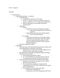 IT 244 – Chapter 5  The Shell: Command Line: