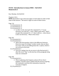 IT244:  Introduction to Linux/UNIX – Fall 2010 Homework 3