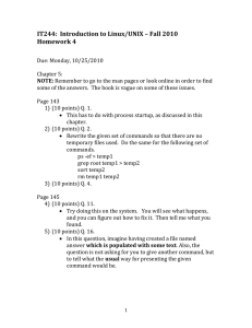 IT244:  Introduction to Linux/UNIX – Fall 2010 Homework 4