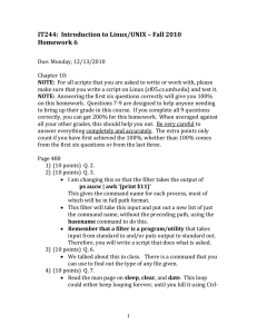 IT244:  Introduction to Linux/UNIX – Fall 2010 Homework 6
