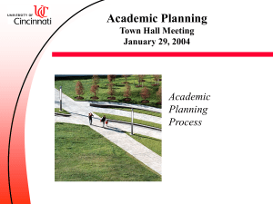 Academic Planning Academic Planning Process