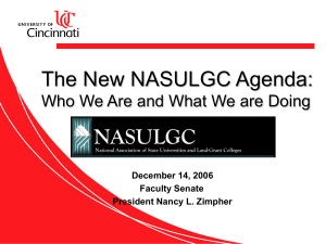 NASULGC Presentation to Faculty Senate December 14, 2006