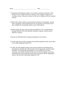 1301 Southern Colonies Chapter 3 Essay questions.doc