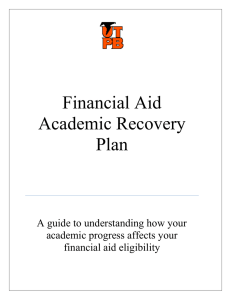 Financial Aid Academic Recovery Plan