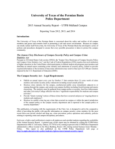 2015 Annual Security Report UTPB - Midland Campus