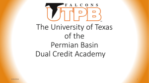 UTPB Dual Credit Academy Home School Power Point