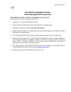 New Mexico Geological Society Scholarship Application Instructions