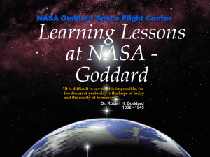 Learning Lessons at NASA - Goddard NASA Goddard Space Flight Center